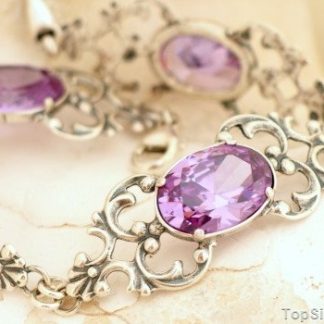 GESU - srebrna bransoletka z lawenderem