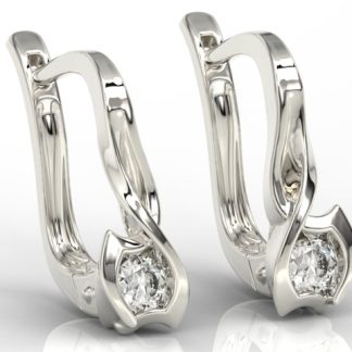 Kolczyki z białego złota z brylantem LPK-2710B