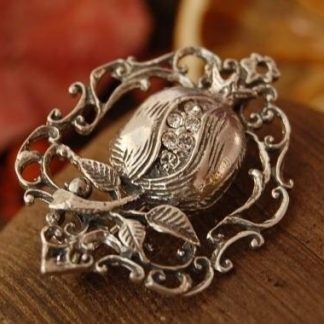 IGLESIA - srebrna broszka z kryształkami Swarovskiego