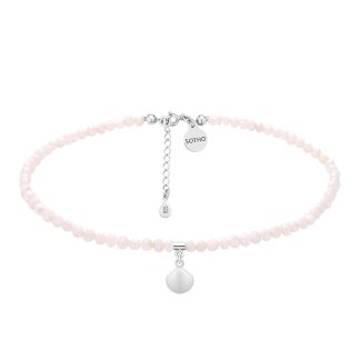 Choker z pereł naturalnych ze srebrną muszelką