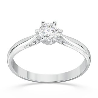 Pierścionek z brylantem certyfikowanym 0,30ct F/VVS1 z białego złota AP-6630B