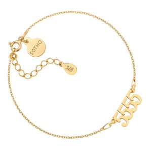 Złota bransoletka z liczbami anielskimi : liczby anielskie 4 - 9999