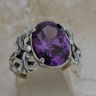 VIOLET - srebrny pierścionek z ametystem