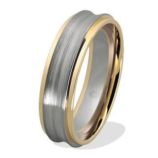Obrączka z białego palladowego i żółtego złota ŁN-33BZ-light-m