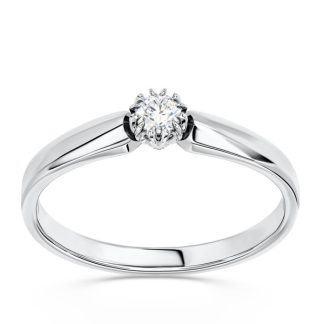 Pierścionek zaręczynowy z białego złota z brylantem BP-2110B