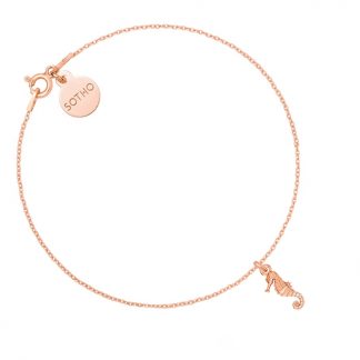 Bransoletka z różowego złota z konikiem morskim
