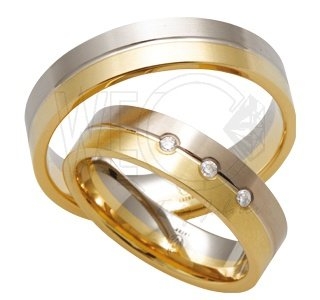Obrączka z żółtego i białego złota palladowego ŁS-03ZB-light-m