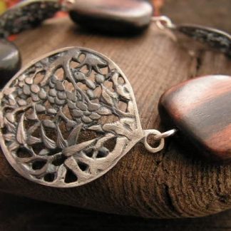 MAURITIUS - srebrny z naturalnym hebanem