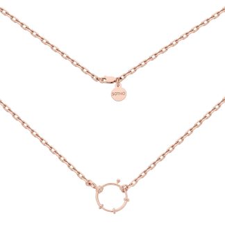 Masywny naszyjnik z ozdobnym zapięciem z różowego złota : Długość - 45cm