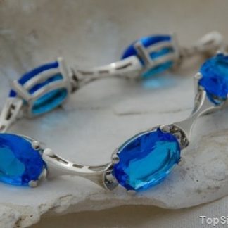 AKAMA - srebrna bransoletka z akwamarynami