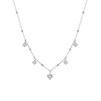 Srebrny naszyjnik Moissanit 1x1,0ct 4x0,5 ct srebro 925