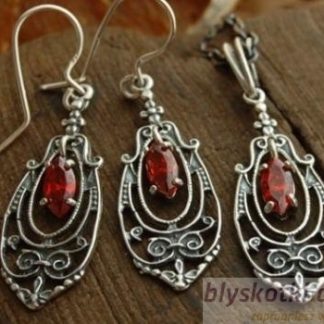 ELEMIS - srebrny komplet z granatem