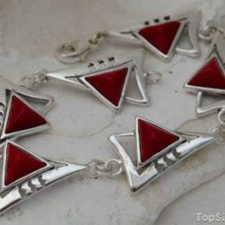 CARLO - srebrna bransoletka z koralem