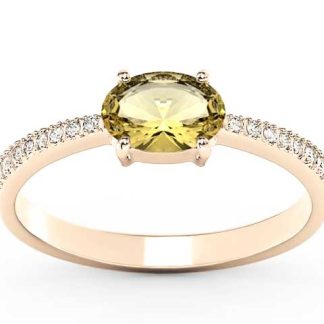 Pierścionek z różowego złota z cytrynem i cyrkoniami BP-58P-C