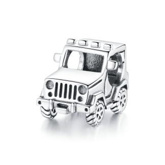Jeep samochód terenowy srebrny charms koralik beads