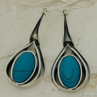 BLUBLU - srebrne kolczyki z turkusem