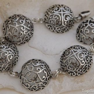 PÓŁKULE - srebrna orientalna bransoleta