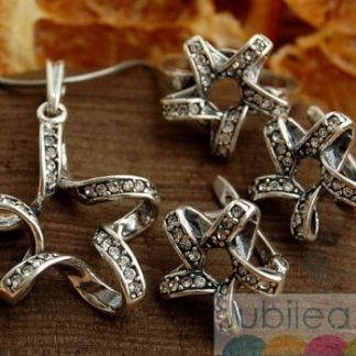 Srebrny komplet z cyrkoniami SPIRALA