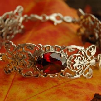 SINAMAICA - srebrna bransoletka z granatem