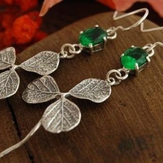 KONICZYNKA - srebrne kolczyki ze szmaragdem