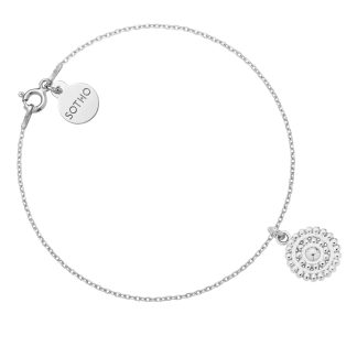 Srebrna bransoletka z rozetką