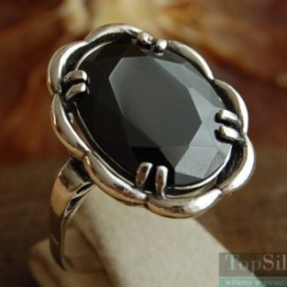 FADO - srebrny pierścionek z onyksem