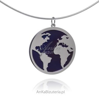 Srebrna zawieszka z tytanem  - moja ziemia