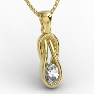 Wisiorek z żółtego złota z białym szafirem BPW-69Z