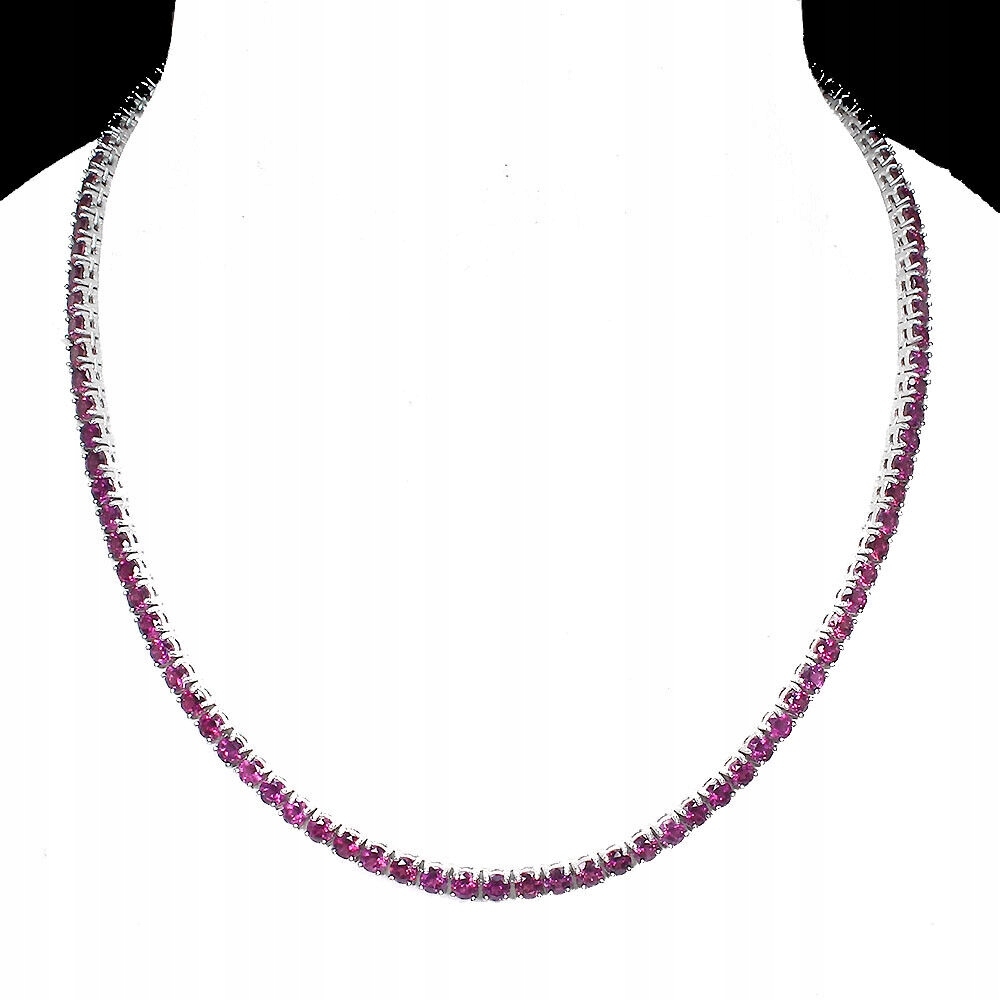925 Naszyjnik zjawiskowy natural rodolity granaty