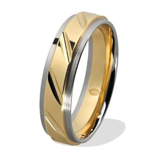 Obrączka z żółtego i białego złota palladowego ŁN-25ZB-light-k