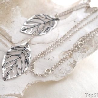 LISTEK NA LISTKU - srebrny naszyjnik