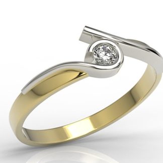 Pierścionek z żółtego i białego złota z brylantem 0,12 ct  model AP-3212ZB