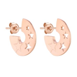 Kolczyki z różowego złota z gwiazdkami