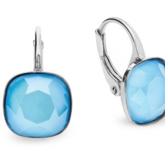 Kolczyki srebrne barete  w kolorze summer blue.