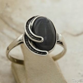 BANEZA - srebrny pierścionek z kocim okiem