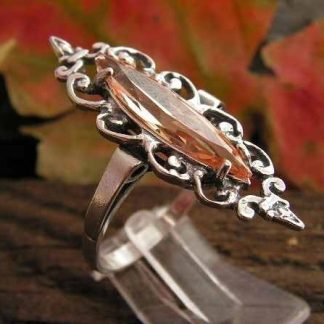 CHARO - srebrny pierścionek z topazem złocistym