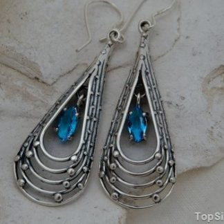 PEPINA - srebrne kolczyki z akwamarynem