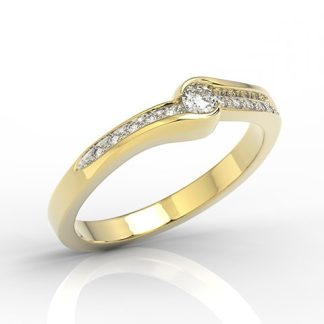Pierścionek z żółtego złota z brylantami 0,13ct wzór BP-3413Z-R