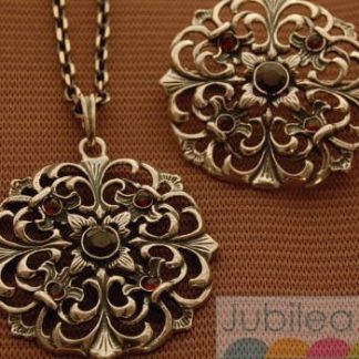 Srebrny komplet z naturalnym granatem OVIEDO