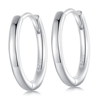 Kolczyki delikatne klasyczne koła srebrne kolczyki zatrzaski rozmiar M