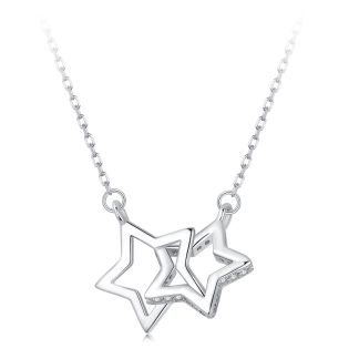 Srebrny naszyjnik z dwoma gwiazdami i regulacją długości srebro 925