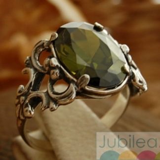 FAUNO - srebrny pierścionek z oliwinem