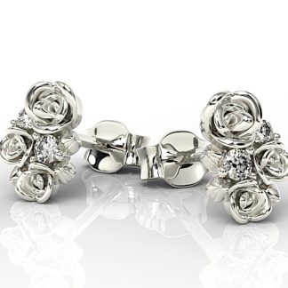 Kolczyki z białego złota z diamentami 0,06 ct wzór APK-39B-SZT