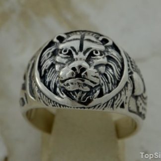 KRÓL LEW - srebrny sygnet pierścień