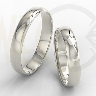 Obrączki ślubne klasyczne półokrągłe białe złoto szer 3 mm ZS-A-101B-PARA