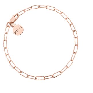 Bransoletka delikatna owalna z różowego złota : Długość - 18cm