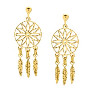 Złote kolczyki Łapacze Snów