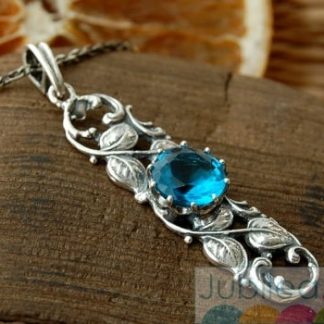 SANNAKURA - srebrny wisiorek z akwamarynem
