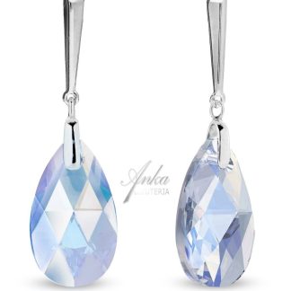 Kolczyki srebrne swarovski lacrima w kolorze light sapphire shimmer