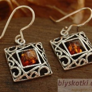 MIRANDA - srebrne kolczyki z bursztynem